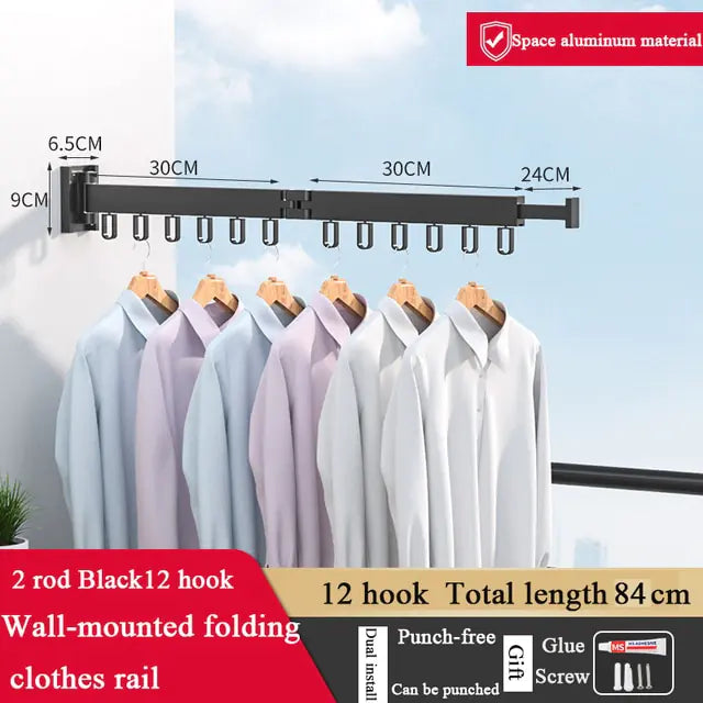 Wall-Mount Clothes Drying Rack