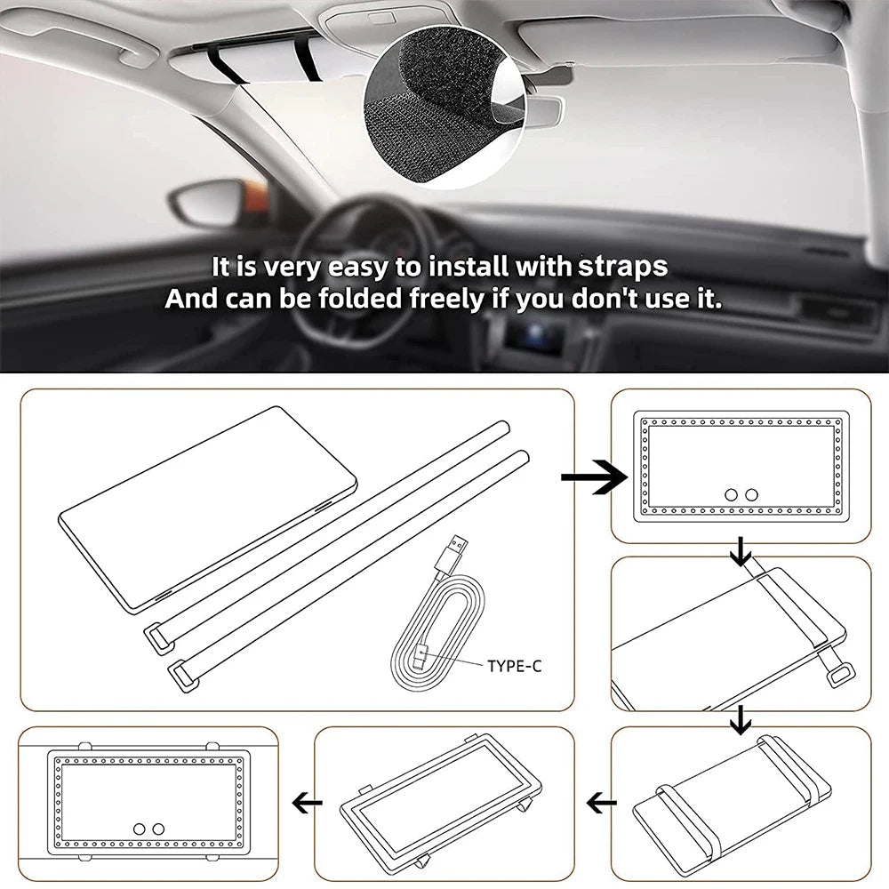 LED Car Visor Mirror
