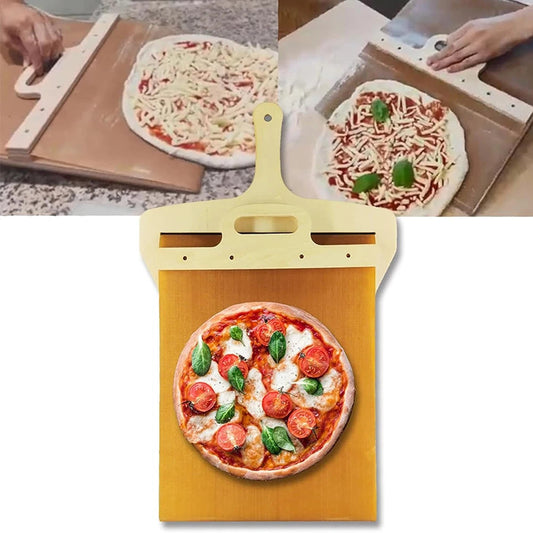 Sliding pizza peel for easy transfer, showcasing effortless pizza preparation and serving.