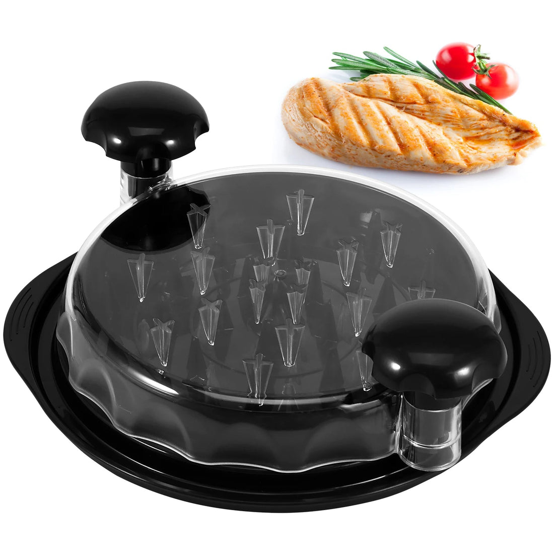 Meat shredder tool for effortlessly shredding cooked meat to perfection.