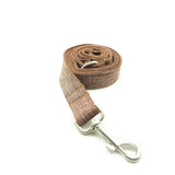 Brown Checkered Pet Leash and Collar Set