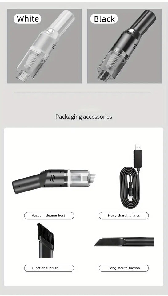 Wireless Car Vacuum Cleaner with Powerful Suction