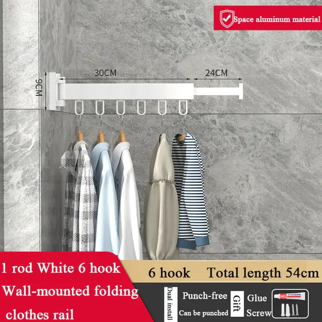 Wall-Mount Clothes Drying Rack
