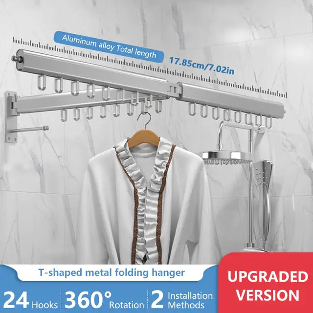 Wall-Mount Clothes Drying Rack