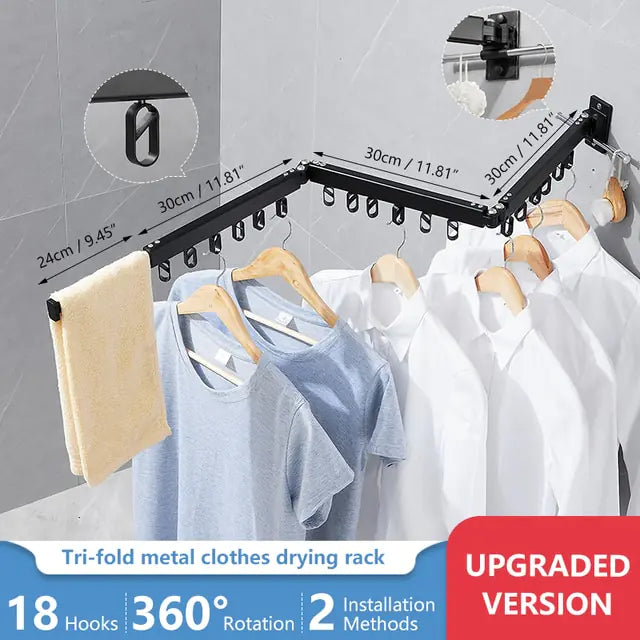 Wall-Mount Clothes Drying Rack