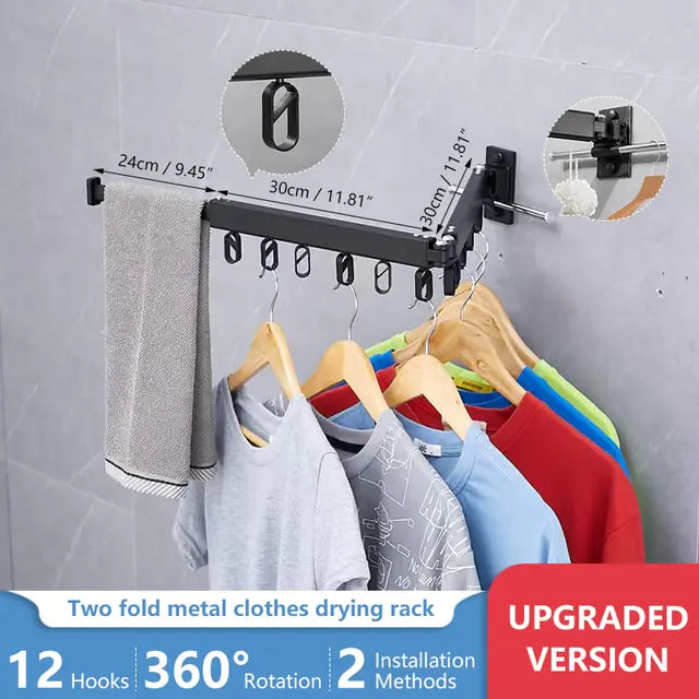 Wall-Mount Clothes Drying Rack