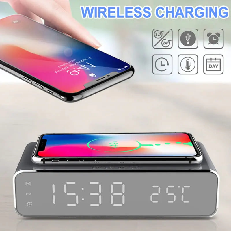 Alarm Clock with Wireless Charger
