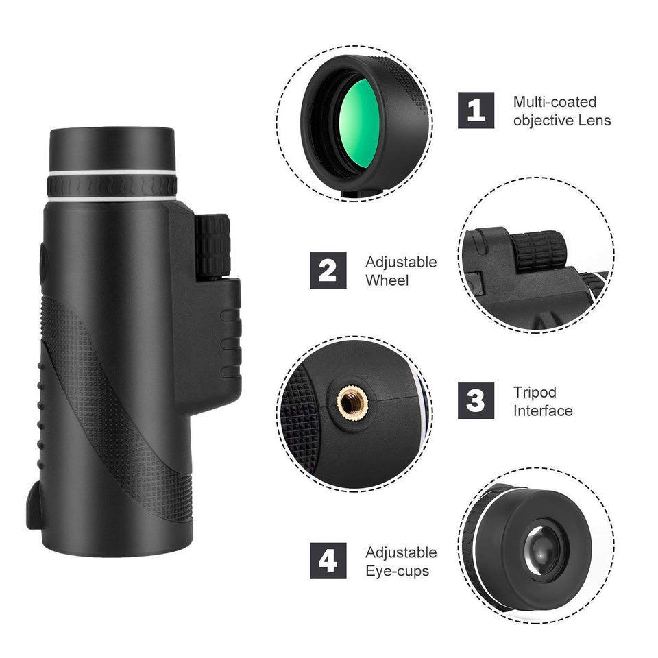High-Definition Telescope with Universal Phone Mount