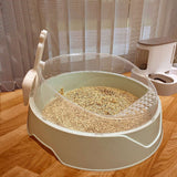Large Semi-Enclosed Cat Litter Box with Shovel