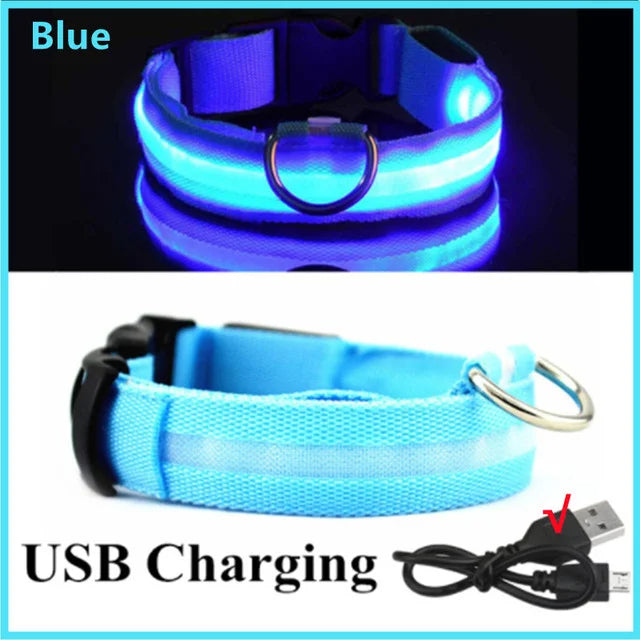 LED Glowing Dog Collars Rechargeable