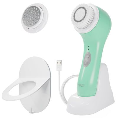 Spa Sciences - NOVA - Sonic Cleansing Brush with Bristles & Infusion System – Anti-Aging Facial Exfoliating Waterproof and USB Rechargeable