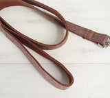 Brown Checkered Pet Leash and Collar Set