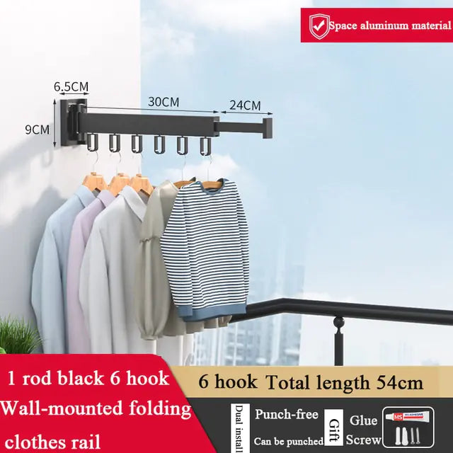 Wall-Mount Clothes Drying Rack