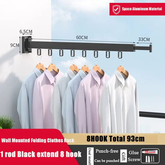 Wall-Mount Clothes Drying Rack